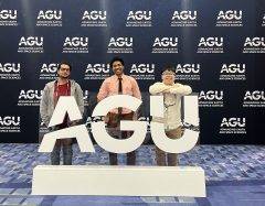 Justin Richardson Robin Truong and Nischal Acharya attend AGU 2024