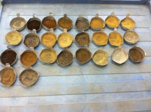 Soil colors in combustion tins   